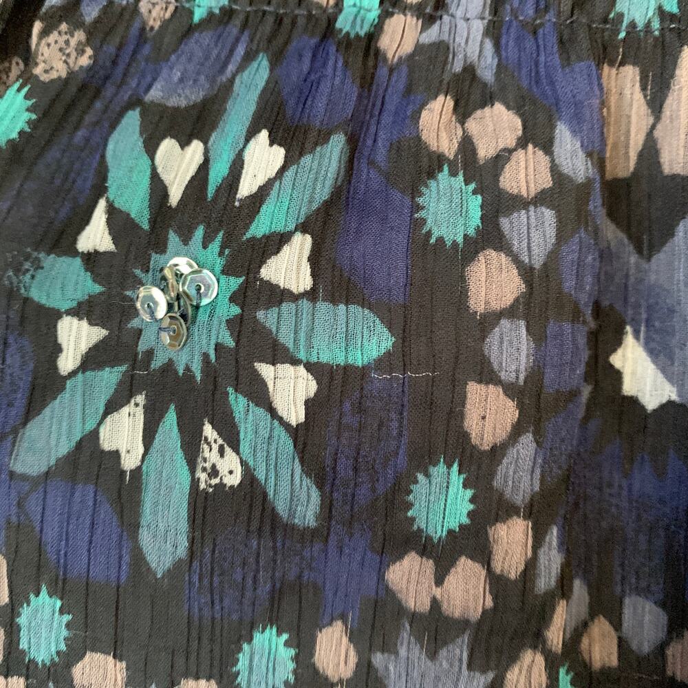 Charlotte Russe Blue Tunic Blouse or Dress Sleeveless Retro Y2K Sequins Size M - Picture 12 of 16